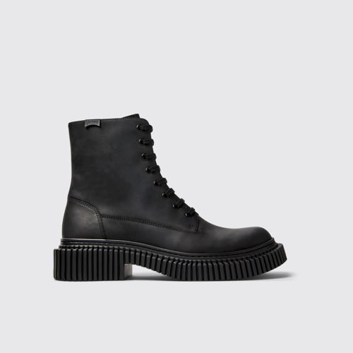 Image of Pix Berlin Botas de media caña negras de nobuk para hombre.
