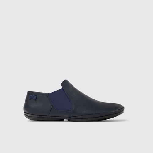 Side view of Right Blue leather shoes for women