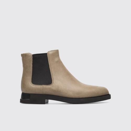 Side view of Iman Grey Ankle Boots for Women
