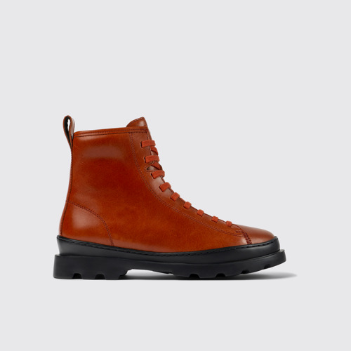 Image of Brutus Botas rojas de piel con cordones para mujer