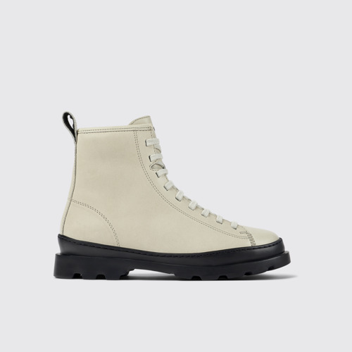 Brutus Bottes à lacets en cuir gris pour femme