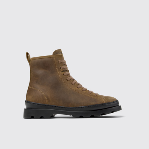 Image of Side view of Brutus Brown nubuck boots for women