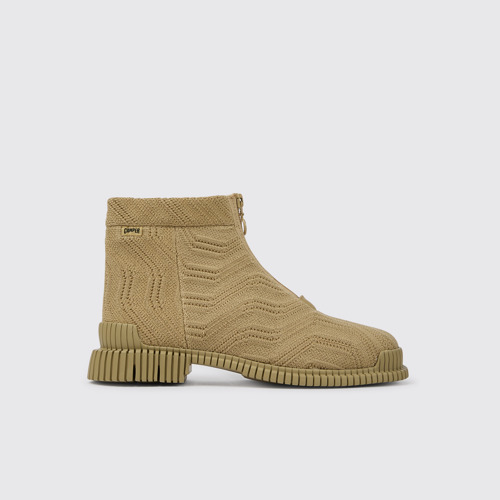 Image of Side view of Pix Beige ankle boots for women