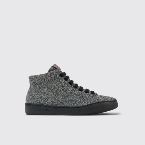 Image of Side view of Peu Touring Gray textile ankle boots for women