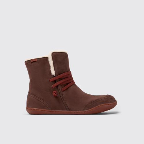 Side view of Peu Brown Nubuck Boots for Women