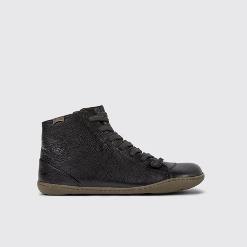 Image of Side view of Peu Black ankle boot for women