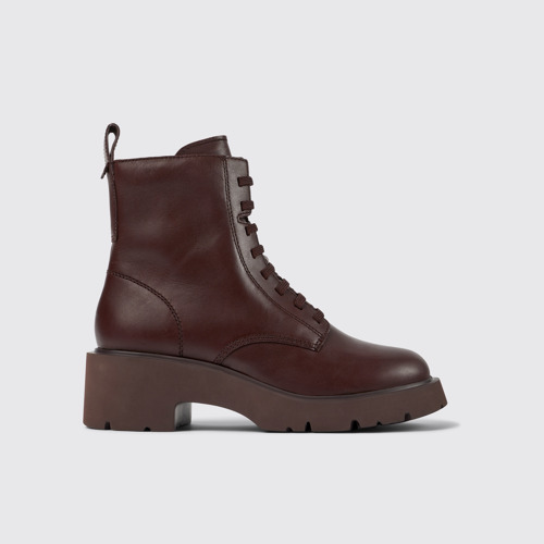 Milah Botas burdeos con agujetas para mujer