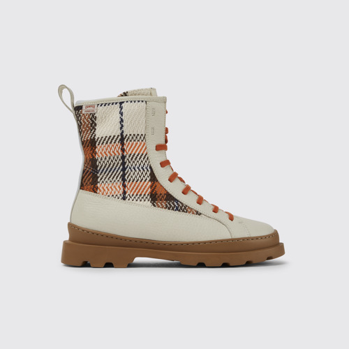 Image of Side view of Brutus Multicolor lace-up boots for women