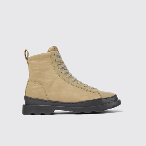 Image of Brutus Botines beige de tejido y piel para mujer