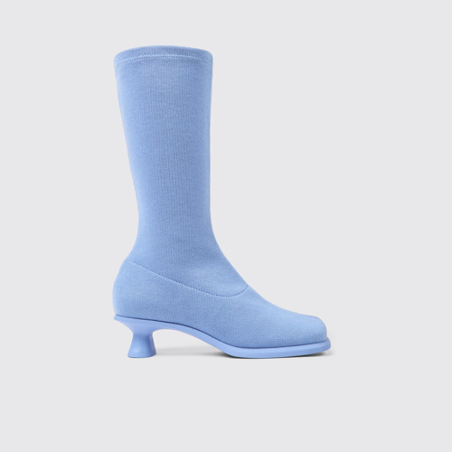 Image of Side view of Dina TENCEL® Blue TENCEL™ Lyocell high boots