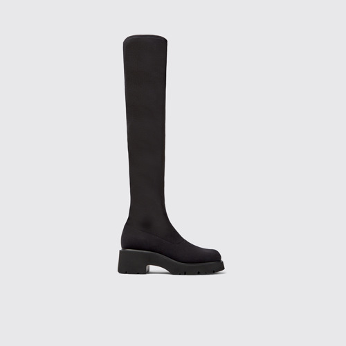 Side view of Milah TENCEL® Black TENCEL™ Lyocell high boots for women