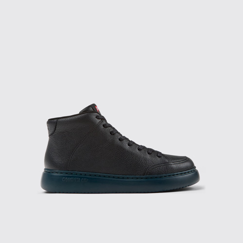 Side view of Runner K21 Black leather sneakers for women