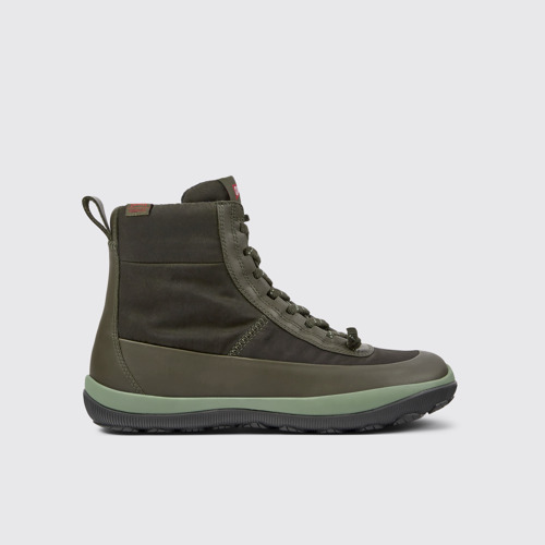 Side view of Peu Pista PrimaLoft® Green recycled nylon and leather boots for women
