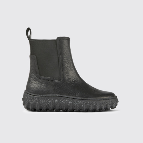 Image of Ground Botines negros de piel para mujer