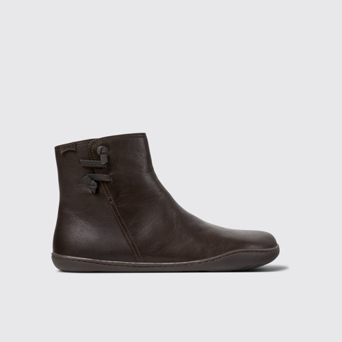 Image of Side view of Peu Brown Leather Boots for Women