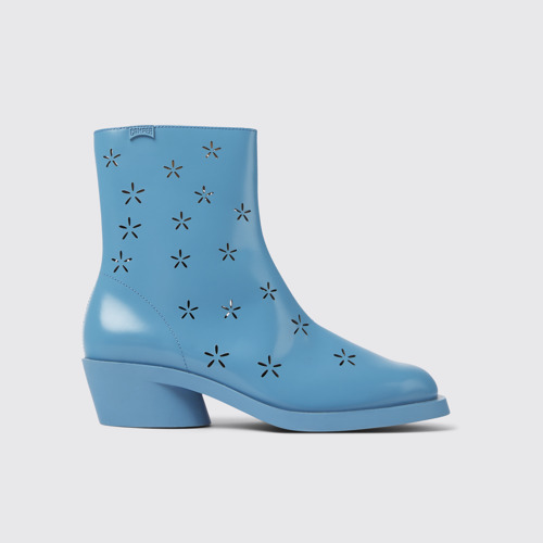 Side view of Bonnie Blue leather boots for women