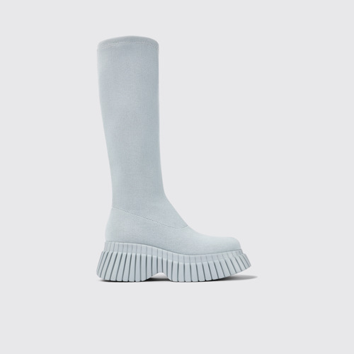 Image of Side view of BCN Gray Textile Bootie for Women