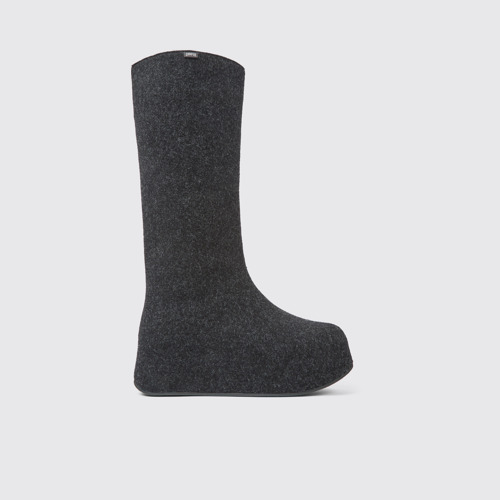 Image of Side view of Camper x Ottolinger Dark gray wool high boots for women