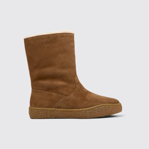 Image of Side view of Peu Terreno Brown nubuck boots for women