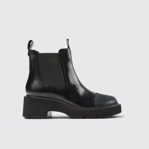 Milah Botas Chelsea negras de piel para mujer