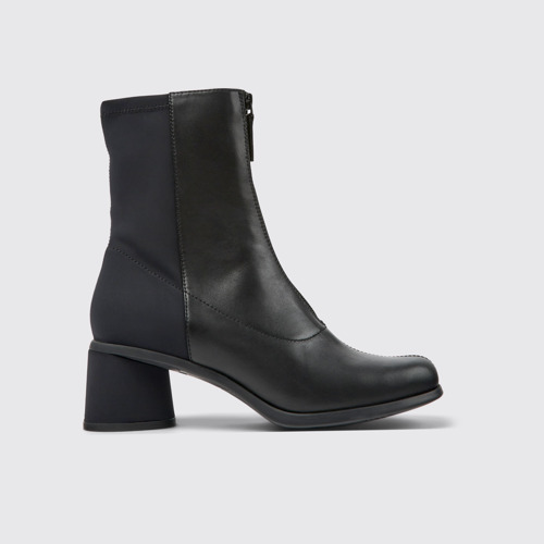 Kiara Botas de piel negra y PET reciclado para mujer