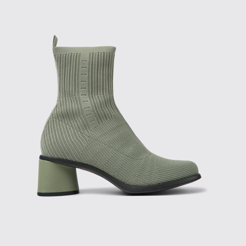Image of Side view of Kiara TENCEL® Green textile boots for women