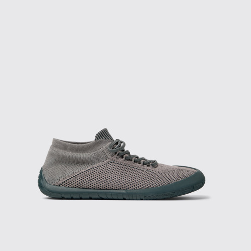 Image of Side view of Path Gray textile sneakers for women