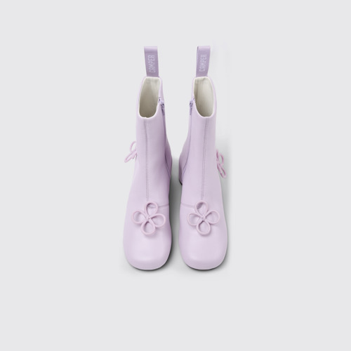 Image of Overhead view of Twins Purple Leather Boots for Women