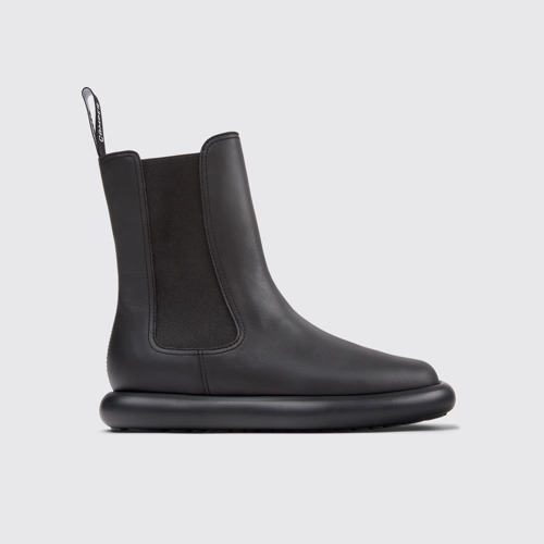 Image of Onda Botines de piel negra para mujer.