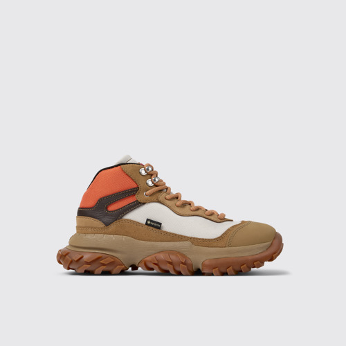 Image of Side view of Karst Trek Brown and gray ankle boots for women