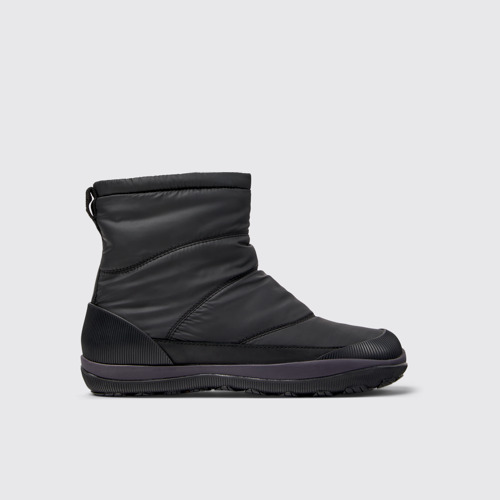 Image of Side view of Peu Pista Black Textile and Leather Boots for Women