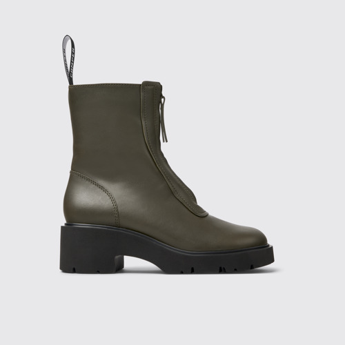 Image of Milah Botas verdes de piel con cremallera para mujer