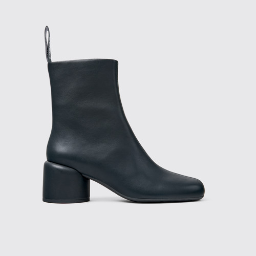 Image of Side view of Niki Green Leather Boots for Women