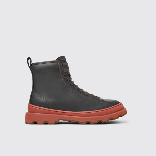 Side view of Brutus+ Gray Nubuck Mid Boots for Women.