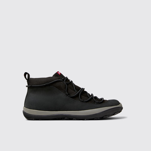 Side view of Peu Pista GM Black Textile and Nubuck Ankle Boots for Women.