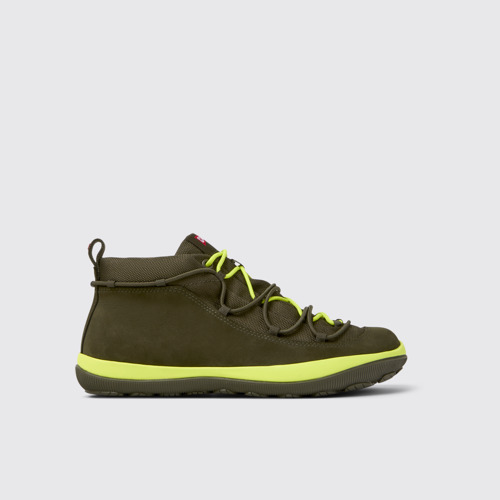Side view of Peu Pista GM Green Textile and Nubuck Ankle Boots for Women.