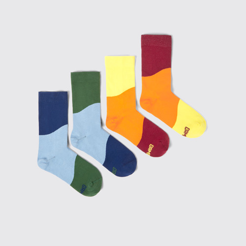 Image of Side view of Odd Socks Pack Four multicolored individual unisex socks