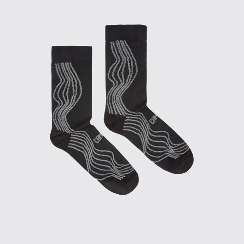 Image of Socks Chaussettes en coton biologique noir-gris.
