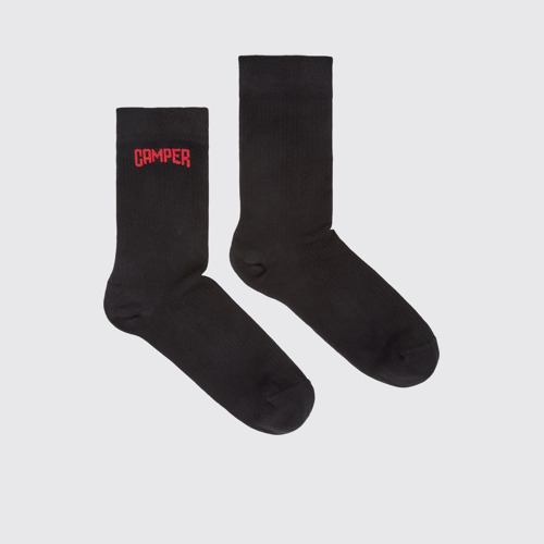 Side view of Socks Black short-length basics socks