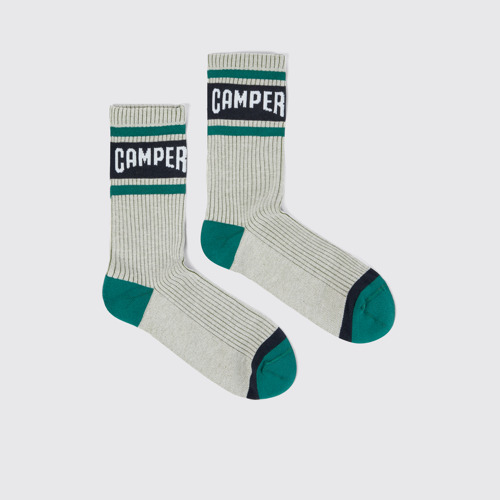 Socks Calcetines de media caña en beige, verde y azul