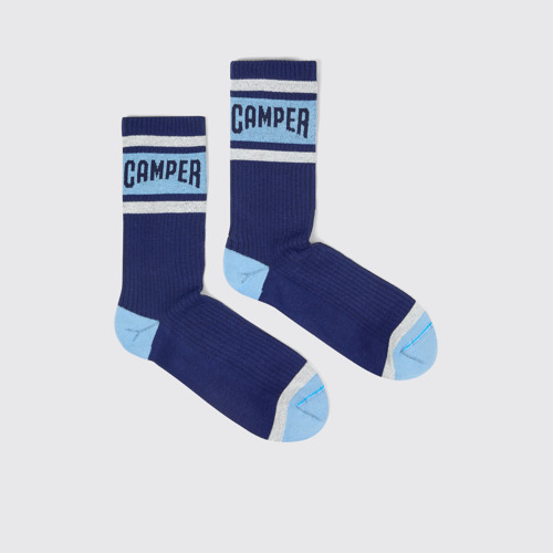 Side view of Socks Blue and white mid-length socks