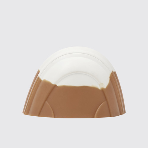 Image of Side view of Junction Runner Toe Caps White, brown rubber toe caps.
