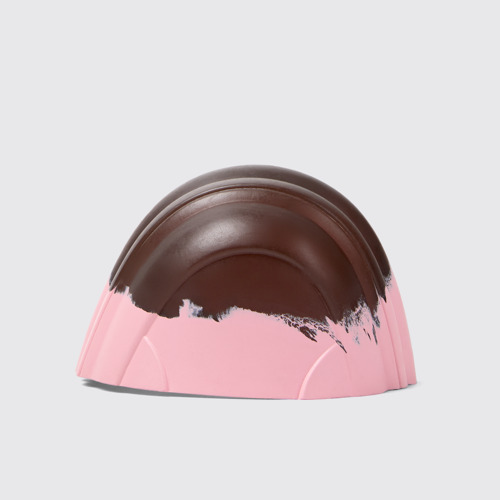 Image of Side view of Junction Runner Toe Caps Brown, pink rubber toe caps.