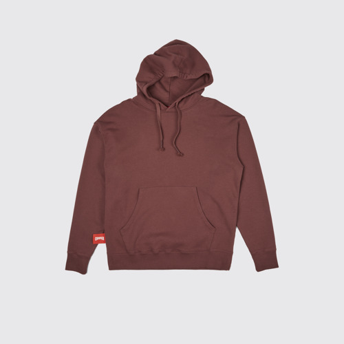 Image of Side view of Hoodie Burgundy hoodie with harness driver print