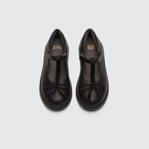 Overhead view of Twins Black Ballerinas for Kids