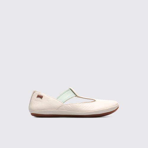 Side view of Right Beige Ballerinas for Kids