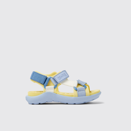 Image of Side view of Wous Multicolored textile sandals for kids