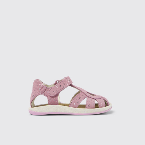 Image of Side view of Bicho Pink Nubuck Sandal