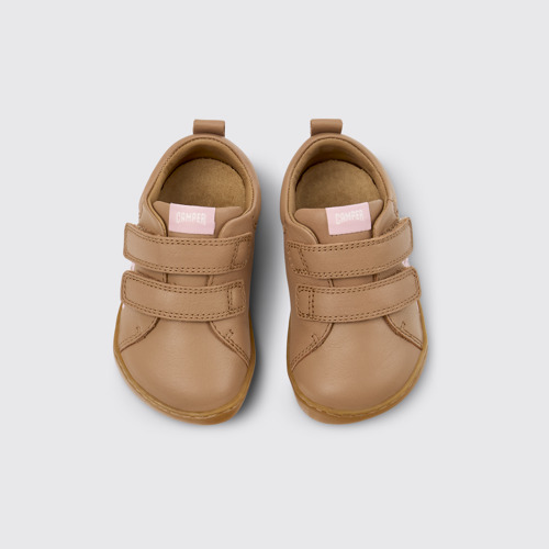 Overhead view of Twins Multicolor Leather Sneakers for Kids.
