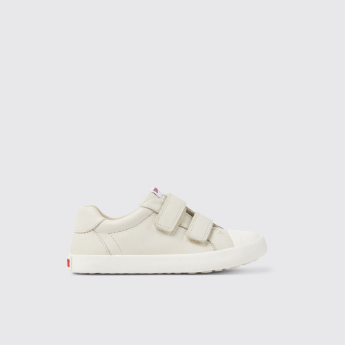 Image of Side view of Pursuit White leather shoes for kids